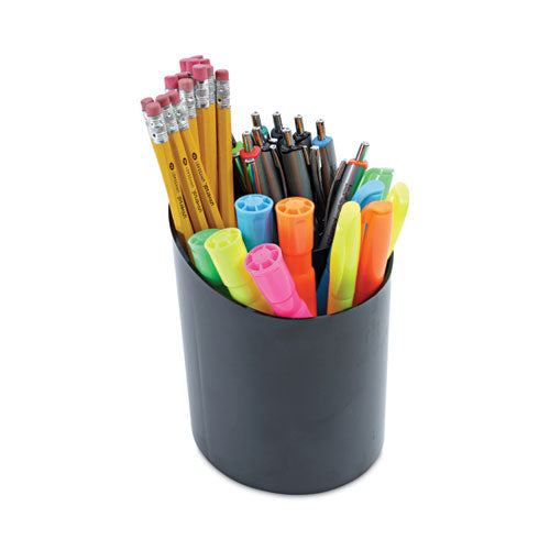 Recycled Big Pencil Cup, Plastic, 4.38" Diameter X 5.63"h, Black