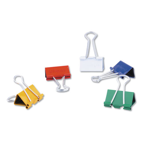 Binder Clips With Storage Tub, Small, Silver, 40/pack