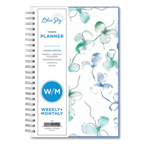Lindley Weekly/monthly Planner, Lindley Floral Artwork, 8 X 5, White/blue/green Cover, 12-month (jan To Dec): 2023