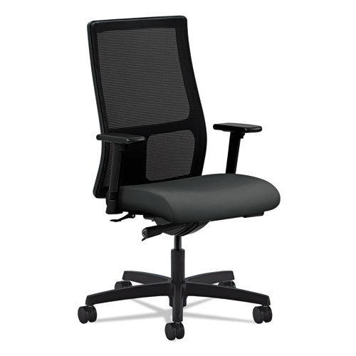 Ignition Series Mesh Mid-back Work Chair, Supports Up To 300 Lb, 17.5" To 22" Seat Height, Iron Ore Seat, Black Back/base