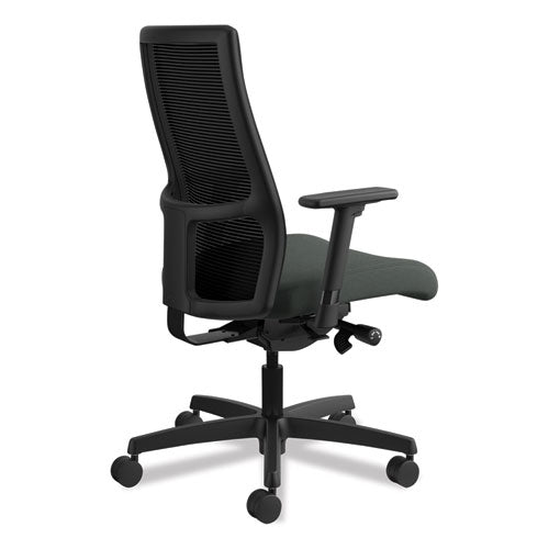 Ignition Series Mesh Mid-back Work Chair, Supports Up To 300 Lb, 17.5" To 22" Seat Height, Iron Ore Seat, Black Back/base