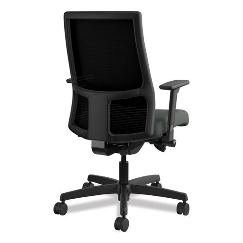 Ignition Series Mesh Mid-back Work Chair, Supports Up To 300 Lb, 17.5" To 22" Seat Height, Iron Ore Seat, Black Back/base