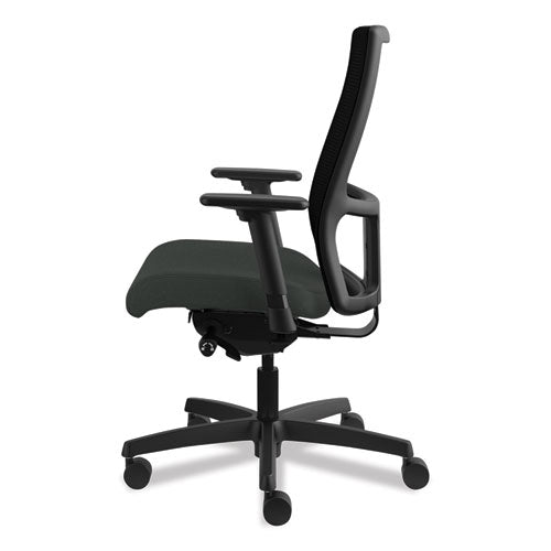 Ignition Series Mesh Mid-back Work Chair, Supports Up To 300 Lb, 17.5" To 22" Seat Height, Iron Ore Seat, Black Back/base