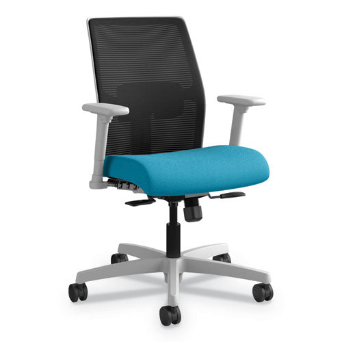 Ignition Series Mesh Mid-back Work Chair, Supports Up To 300 Lb, 17.5" To 22" Seat Height, Iron Ore Seat, Black Back/base