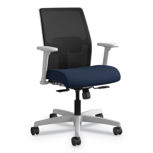 Ignition Series Mesh Mid-back Work Chair, Supports Up To 300 Lb, 17.5" To 22" Seat Height, Iron Ore Seat, Black Back/base