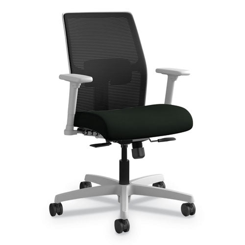 Ignition Series Mesh Mid-back Work Chair, Supports Up To 300 Lb, 17.5" To 22" Seat Height, Iron Ore Seat, Black Back/base