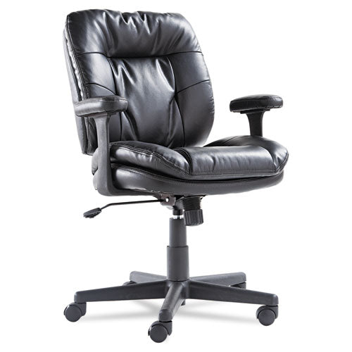 Swivel/tilt Bonded Leather Task Chair, Supports 250 Lb, 16.93" To 20.67" Seat Height, Chestnut Brown Seat/back, Black Base