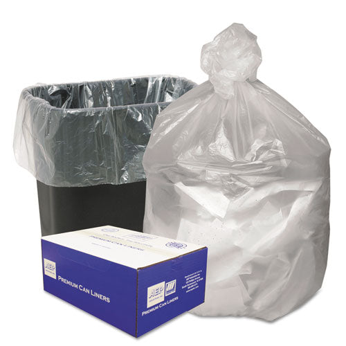 Waste Can Liners, 30 Gal, 8 Microns, 30" X 36", Natural, 25 Bags/roll, 20 Rolls/carton