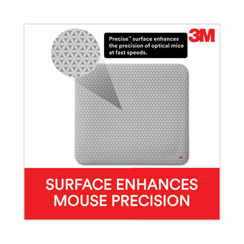 Precise Mouse Pad With Nonskid Repositionable Adhesive Back, 8.5 X 7, Bitmap Design