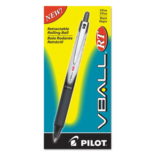 Vball Rt Liquid Ink Roller Ball Pen, Retractable, Fine 0.7 Mm, Blue Ink, Blue/white Barrel