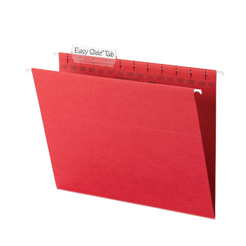 Tuff Hanging Folders With Easy Slide Tab, Letter Size, 1/3-cut Tabs, Red, 18/box