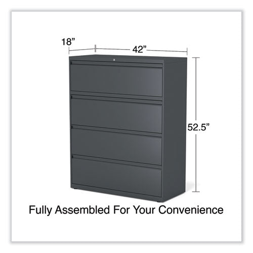 Lateral File, 4 Legal/letter/a4/a5-size File Drawers, Charcoal, 42" X 18.63" X 52.5"