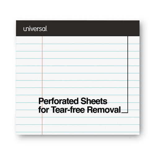 Premium Ruled Writing Pads With Heavy-duty Back, Wide/legal Rule, Black Headband, 50 White 8.5 X 11 Sheets, 12/pack