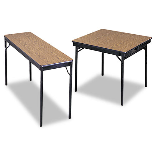 Special Size Folding Table, Rectangular, 72w X 18d X 30h, Walnut/black