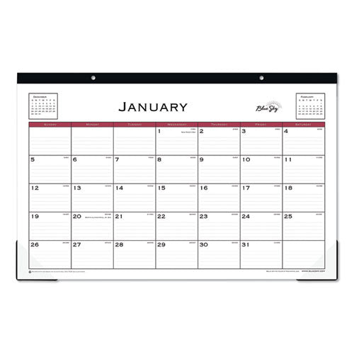 Enterprise Desk Pad, Geometric Artwork, 22 X 17, White/gray Sheets, Black Binding, Clear Corners, 12-month (jan-dec): 2023