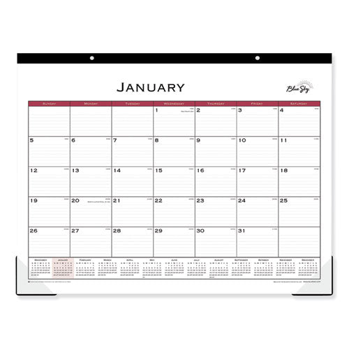 Enterprise Desk Pad, Geometric Artwork, 22 X 17, White/gray Sheets, Black Binding, Clear Corners, 12-month (jan-dec): 2023