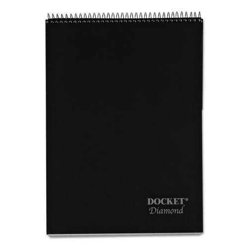 Docket Diamond Top-wire Ruled Planning Pad, Wide/legal Rule, Black Cover, 60 White 8.5 X 11.75 Sheets