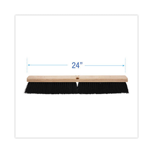 Floor Brush Head, 3" Black Polypropylene Bristles, 24" Brush