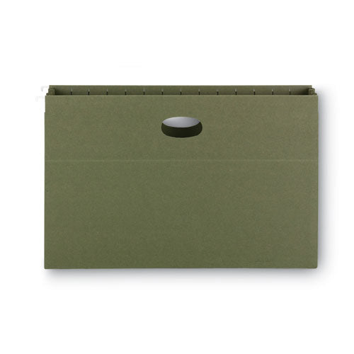 100% Recycled Hanging Pockets With Full-height Gusset, 1 Section, 3.5" Capacity, Legal Size, Standard Green, 10/box