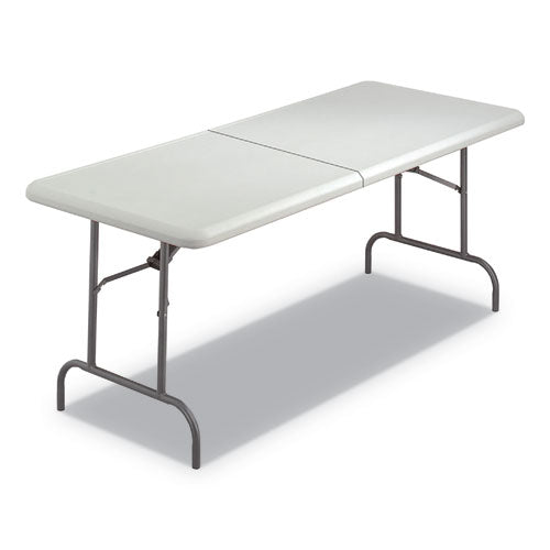 Indestructable Classic Folding Table, Rectangular Top, 1,200 Lb Capacity, 72w X 24d X 29h, Platinum