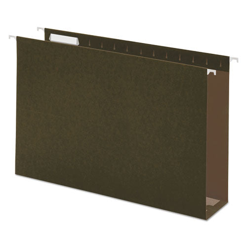 Box Bottom Hanging File Folders, 2" Capacity, Legal Size, 1/5-cut Tabs, Standard Green, 25/box