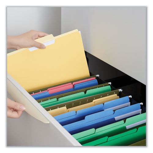 Deluxe Colored Top Tab File Folders, 1/3-cut Tabs: Assorted, Legal Size, Yellow/light Yellow, 100/box