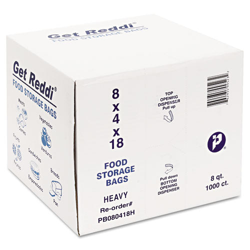 Food Bags, 8 Qt, 1 Mil, 8" X 18", Clear, 1,000/carton