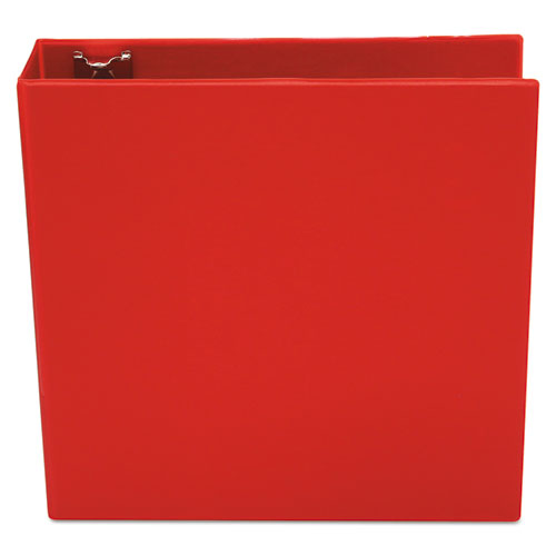 Economy Non-view Round Ring Binder, 3 Rings, 3" Capacity, 11 X 8.5, Red