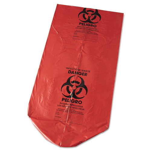 Low-density Commercial Can Liners, 45 Gal, 1.3 Mil, 40" X 46", Red, 100/carton