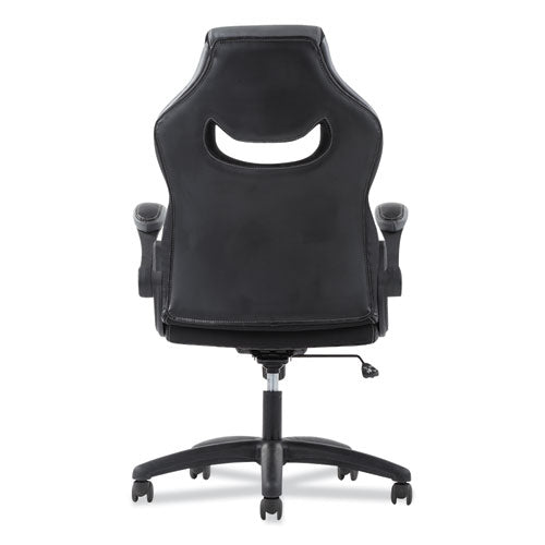 9-one-one High-back Racing Style Chair With Flip-up Arms, Supports Up To 225 Lb, Black Seat, Gray Back, Black Base
