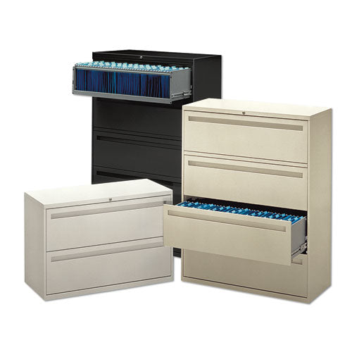 Brigade 700 Series Lateral File, 4 Legal/letter-size File Drawers, 1 File Shelf, 1 Post Shelf, Putty, 42" X 18" X 64.25"