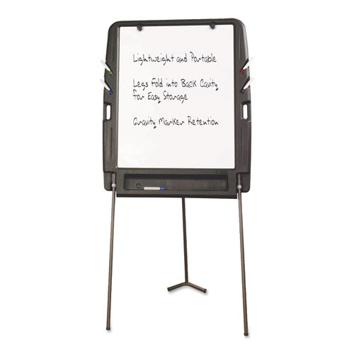Ingenuity Portable Flipchart Easel With Dry Erase Surface, 35 X 30, 73" Tall Easel, Charcoal Polyethylene Frame