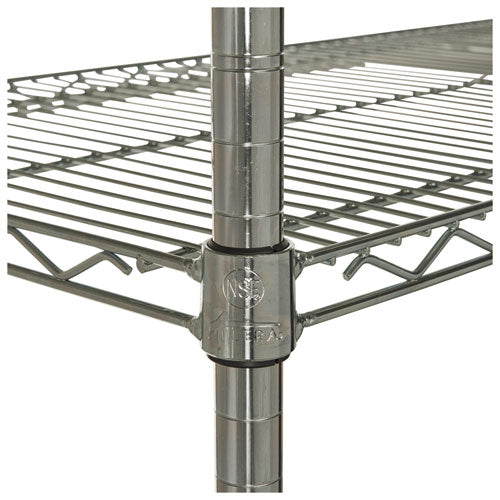 Nsf Certified Industrial Four-shelf Wire Shelving Kit, 48w X 24d X 72h, Silver