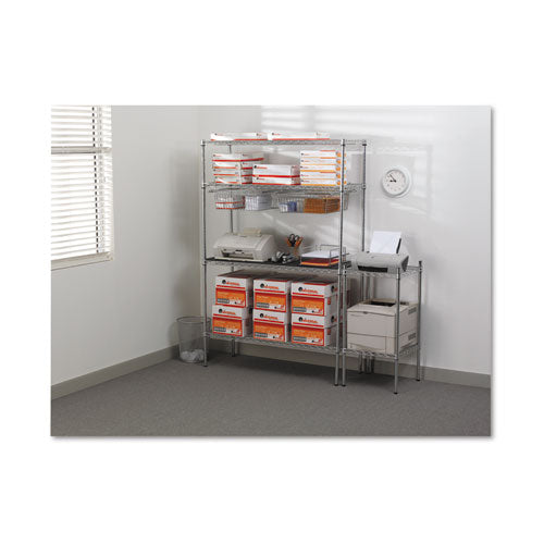 Nsf Certified Industrial Four-shelf Wire Shelving Kit, 48w X 24d X 72h, Silver