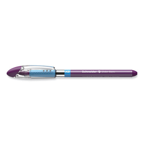 Slider Basic Ballpoint Pen, Stick, Extra-bold 1.4 Mm, Violet Ink, Violet Barrel, 10/box