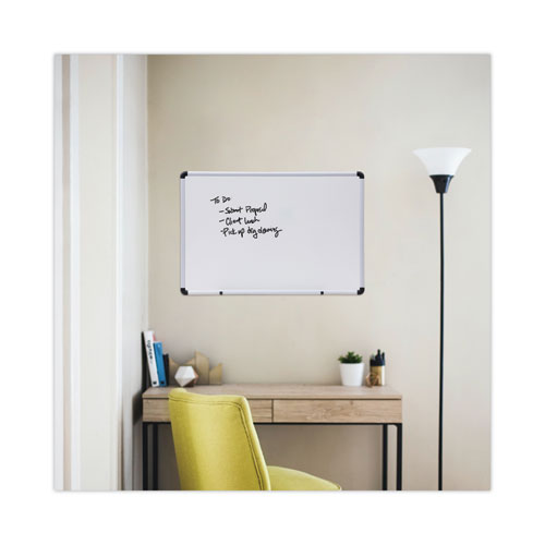 Modern Melamine Dry Erase Board With Aluminum Frame, 36 X 24, White Surface