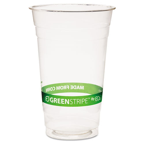 Greenstripe Renewable And Compostable Pla Cold Cups, 24 Oz, 50/pack, 20 Packs/carton