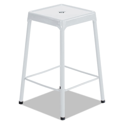 Counter-height Steel Stool, Backless, Supports Up To 250 Lb, 25" Seat Height, Black