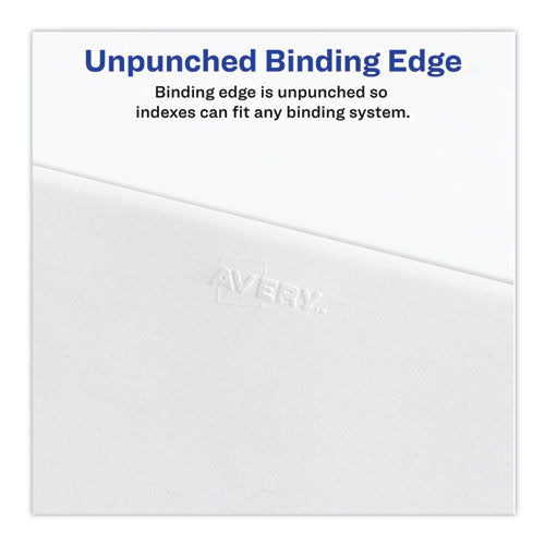 Preprinted Legal Exhibit Side Tab Index Dividers, Avery Style, 10-tab, 58, 11 X 8.5, White, 25/pack, (1058)