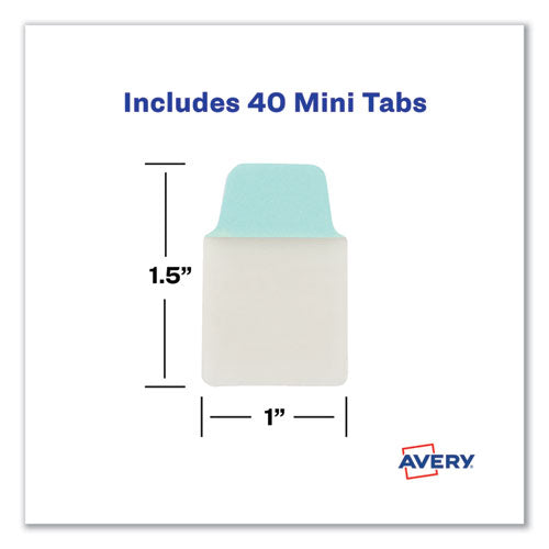 Ultra Tabs Repositionable Tabs, Mini Tabs: 1" X 1.5", 1/5-cut, Assorted Pastel Colors, 40/pack