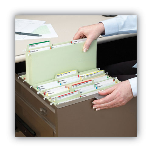 Interior File Folders, 1/3-cut Tabs: Assorted, Legal Size, 0.75" Expansion, Manila, 100/box