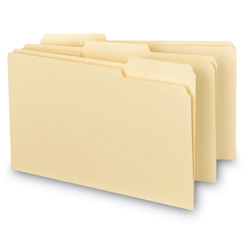 Interior File Folders, 1/3-cut Tabs: Assorted, Legal Size, 0.75" Expansion, Manila, 100/box