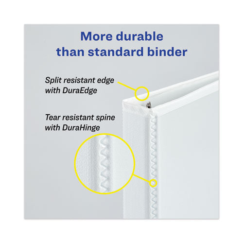 Heavy-duty View Binder With Durahinge, One Touch Ezd Rings/extra-wide Cover, 3 Ring, 1.5" Capacity, 11 X 8.5, White, (1319)