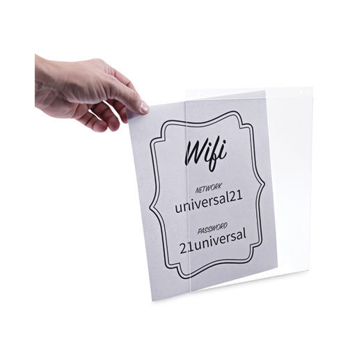 Wall Mount Sign Holder, 8.5 X 11, Vertical, Clear