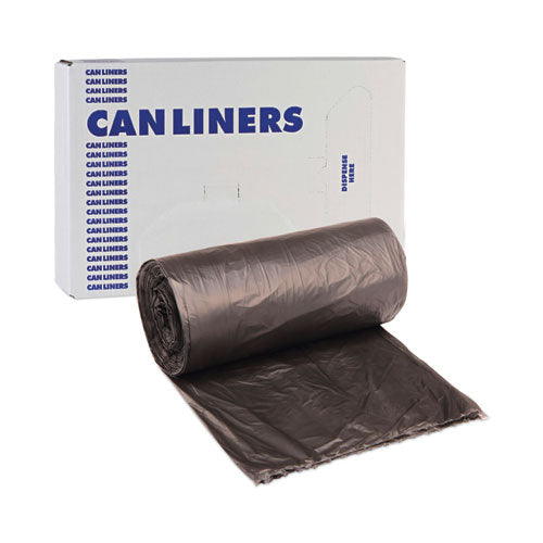 High-density Can Liners, 45 Gal, 19 Microns, 40" X 46", Black, 25 Bags/roll, 6 Rolls/carton