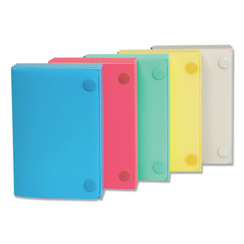 Index Card Case, Holds 100 3 X 5 Cards, 5.38 X 1.25 X 3.5, Polypropylene, Assorted Colors