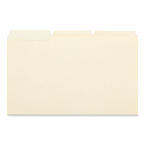 Double-ply Top Tab Manila File Folders, 1/3-cut Tabs: Assorted, Legal Size, 0.75" Expansion, Manila, 100/box