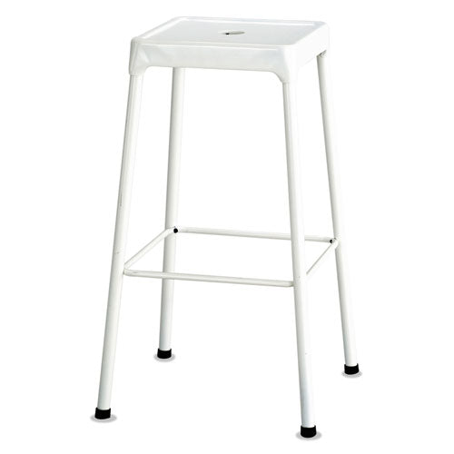 Bar-height Steel Stool, Backless, Supports Up To 250 Lb, 29" Seat Height, Silver