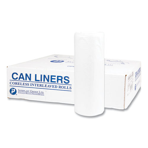 High-density Commercial Can Liners Value Pack, 33 Gal, 14 Microns, 33" X 39", Clear, 25 Bags/roll, 10 Rolls/carton