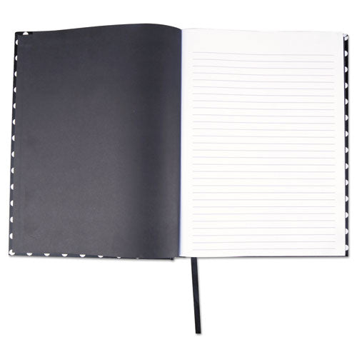 Casebound Hardcover Notebook, 1-subject, Wide/legal Rule, Black/white Cover, (150) 10.25 X 7.63 Sheets